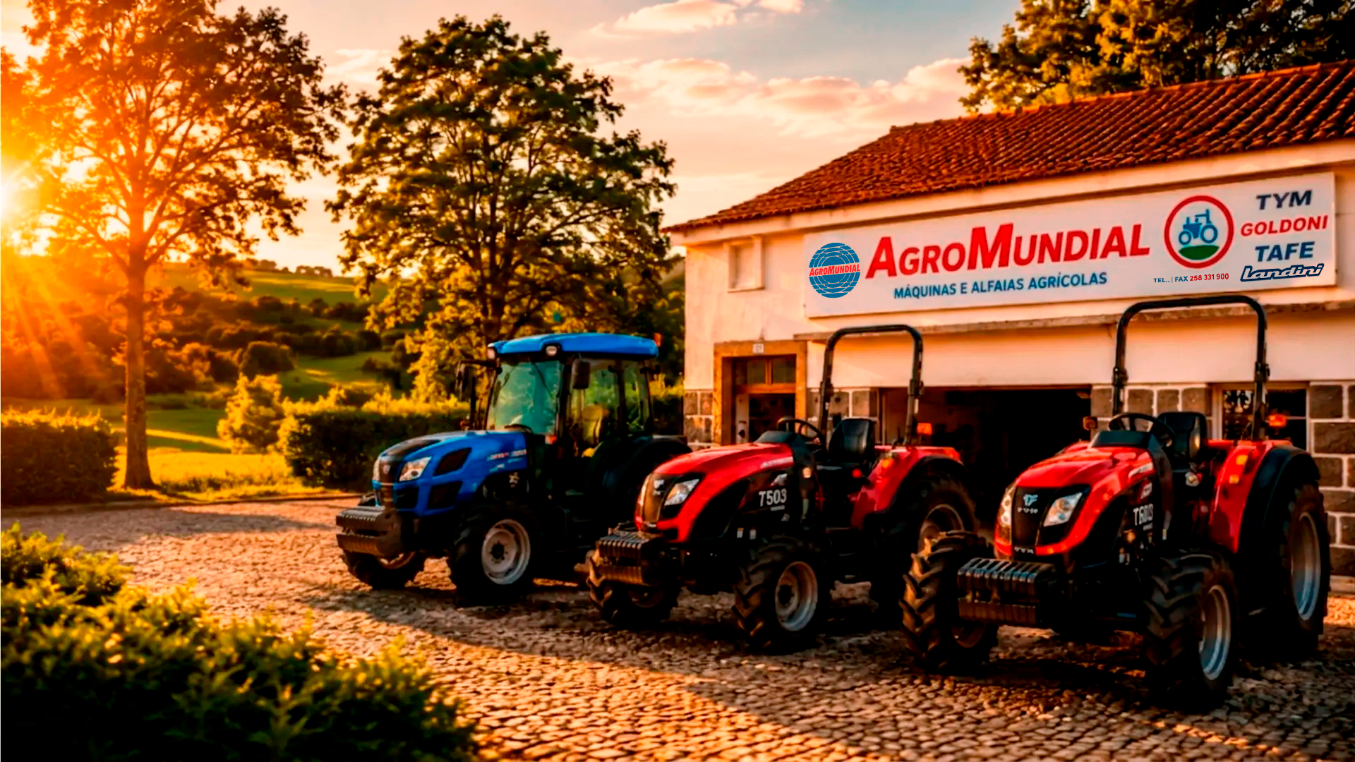 Tratores e máquinas agrícolas expostos nas instalações da Agromundial