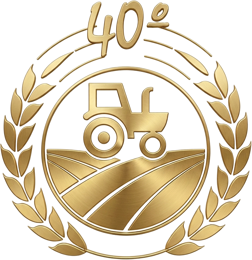 40 anos Agromundial — emblema dourado