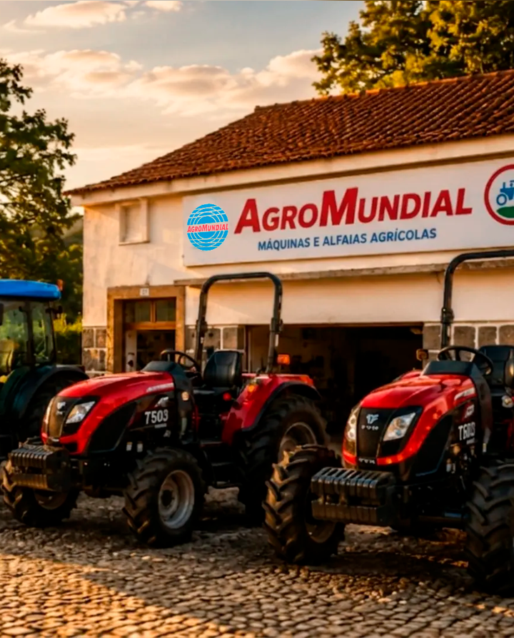 Tratores e máquinas agrícolas expostos nas instalações da Agromundial